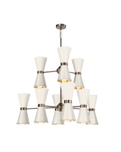 Hyde 18 Light Pendant Antique Brass and Coconut