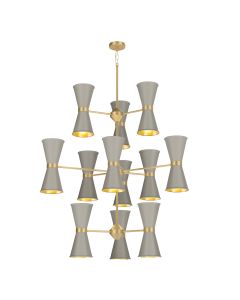 Hyde 24 Light Pendant Butter Brass and Powder Grey