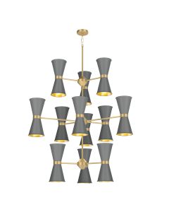 Hyde 24 Light Pendant Butter Brass and Lead Grey