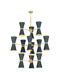 Hyde 24 Light Pendant Butter Brass and Smoke Blue