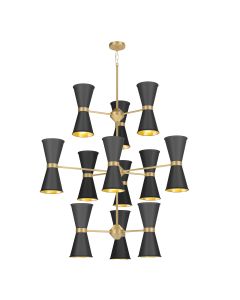 Hyde 24 Light Pendant Butter Brass and Black