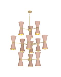Hyde 24 Light Pendant Butter Brass and Blush Pink