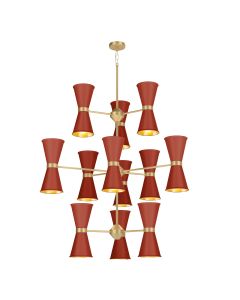 Hyde 24 Light Pendant Butter Brass and Strawberry