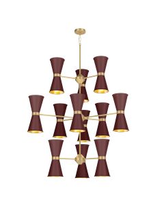 Hyde 24 Light Pendant Butter Brass and Aubergine