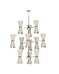 Hyde 24 Light Pendant Polished Chrome and Cotswold Cream
