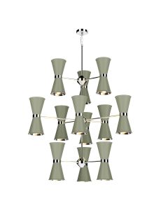 Hyde 24 Light Pendant Polished Chrome and Sage Green