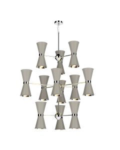 Hyde 24 Light Pendant Polished Chrome and Powder Grey