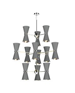 Hyde 24 Light Pendant Polished Chrome and Lead Grey