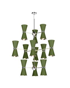 Hyde 24 Light Pendant Polished Chrome and Juniper Green