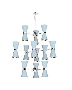 Hyde 24 Light Pendant Polished Chrome and Amalfi Blue