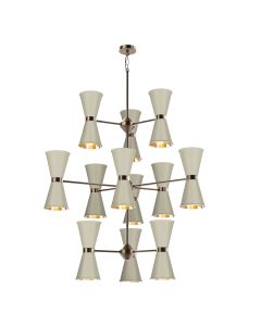 Hyde 24 Light Pendant Antique Brass and Pebble