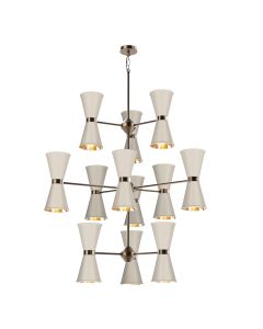 Hyde 24 Light Pendant Antique Brass and Cotswold Cream