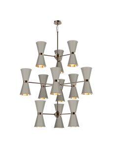 Hyde 24 Light Pendant Antique Brass and Powder Grey