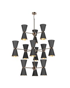 Hyde 24 Light Pendant Antique Brass and Black