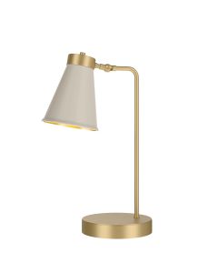 Hyde Table Lamp Butter Brass and Cotswold Cream