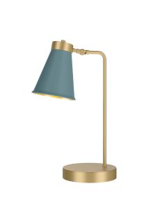 Hyde Table Lamp Butter Brass and River Blue