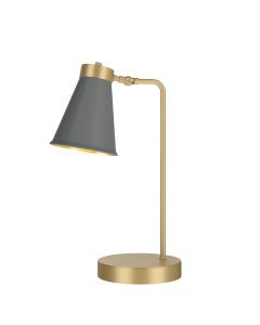 Hyde Table Lamp Butter Brass and Lead Grey