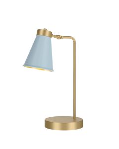 Hyde Table Lamp Butter Brass and Amalfi Blue