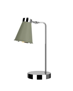 Hyde Table Lamp Polished Chrome and Sage Green