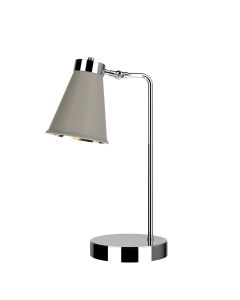 Hyde Table Lamp Polished Chrome and Powder Grey