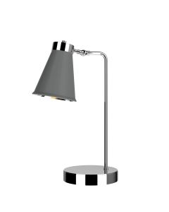 Hyde Table Lamp Polished Chrome and Lead Grey