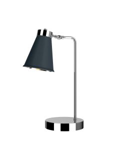 Hyde Table Lamp Polished Chrome and Smoke Blue