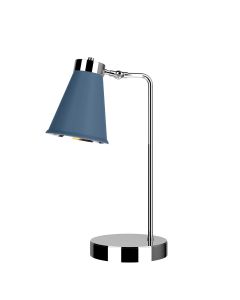 Hyde Table Lamp Polished Chrome and Persian Blue