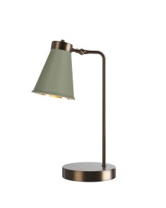 Hyde Table Lamp Antique Brass and Sage Green