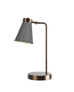 Hyde Table Lamp Antique Brass and Lead Grey