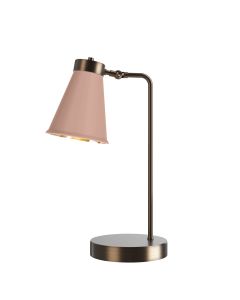 Hyde Table Lamp Antique Brass and Blush Pink