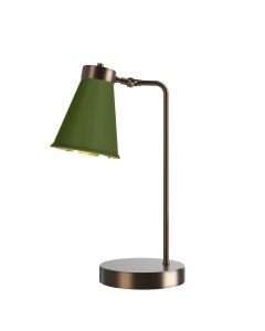 Hyde Table Lamp Antique Brass and Juniper Green