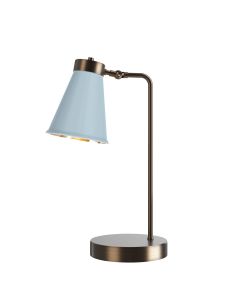 Hyde Table Lamp Antique Brass and Amalfi Blue