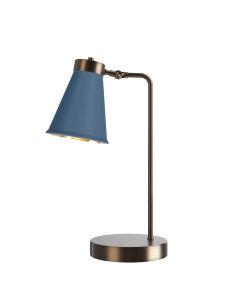 Hyde Table Lamp Antique Brass and Persian Blue
