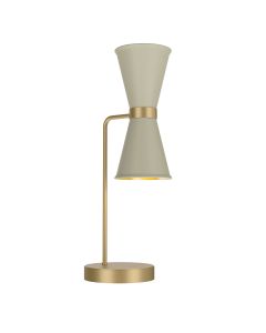 Hyde 2 Light Table Lamp Butter Brass and Pebble