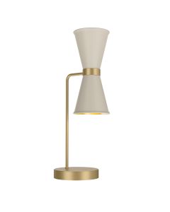 Hyde 2 Light Table Lamp Butter Brass and Cotswold Cream