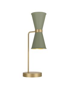 Hyde 2 Light Table Lamp Butter Brass and Sage Green