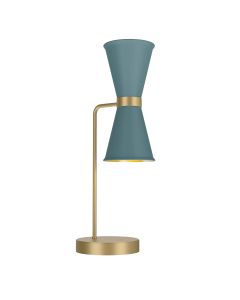 Hyde 2 Light Table Lamp Butter Brass and River Blue