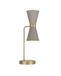 Hyde 2 Light Table Lamp Butter Brass and Powder Grey