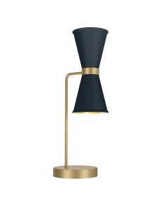 Hyde 2 Light Table Lamp Butter Brass and Smoke Blue