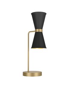 Hyde 2 Light Table Lamp Butter Brass and Black
