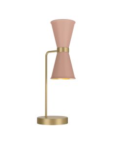 Hyde 2 Light Table Lamp Butter Brass and Blush Pink