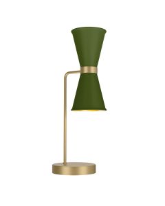 Hyde 2 Light Table Lamp Butter Brass and Juniper Green
