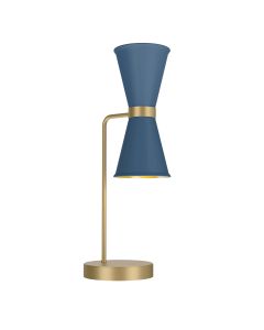 Hyde 2 Light Table Lamp Butter Brass and Persian Blue