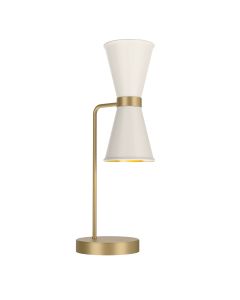 Hyde 2 Light Table Lamp Butter Brass and Coconut