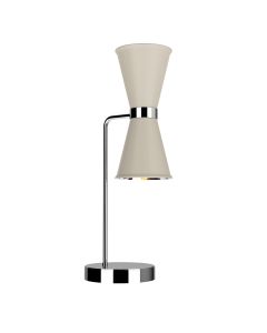 Hyde 2 Light Table Lamp Polished Chrome and Cotswold Cream