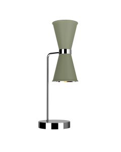 Hyde 2 Light Table Lamp Polished Chrome and Sage Green