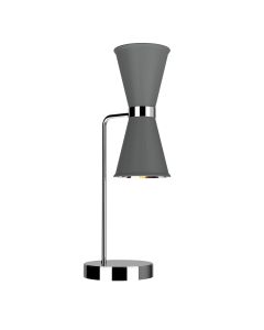 Hyde 2 Light Table Lamp Polished Chrome and Lead Grey