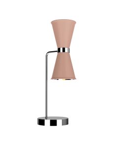 Hyde 2 Light Table Lamp Polished Chrome and Blush Pink