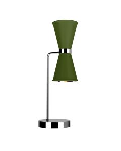 Hyde 2 Light Table Lamp Polished Chrome and Juniper Green