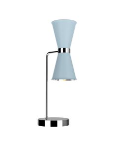 Hyde 2 Light Table Lamp Polished Chrome and Amalfi Blue